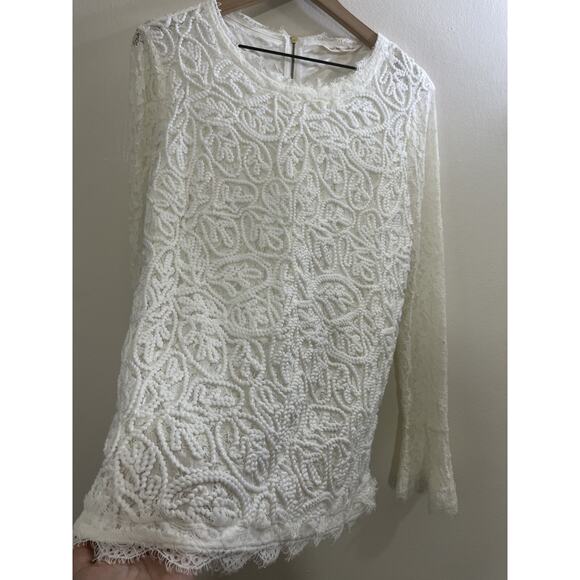 Romance Cottagecore Prairie Lace 3D Embroidery Floral Top L Regency Fairy Dainty - Picture 8 of 16